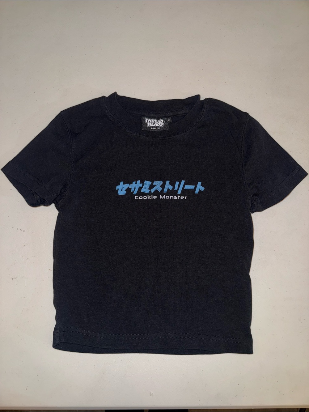 Threadheads Cookie Monster Kaiju Unisex Women's Short Sleeve Cotton Tee S